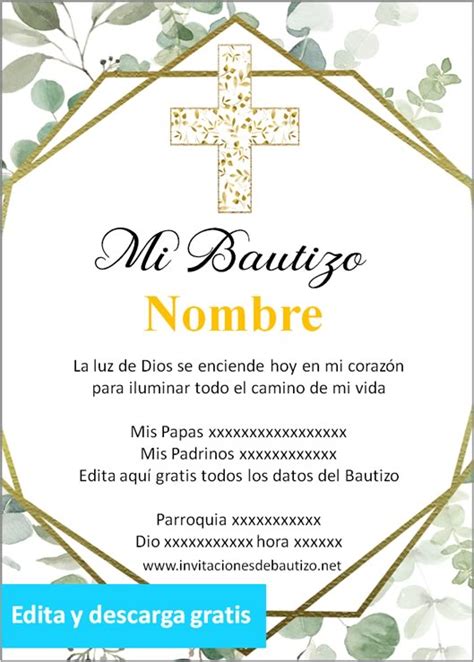 Featured image of post Invitaciones Para Bautizo De Ni o Para Editar Gratis tarjetas de invitaci n para ni os