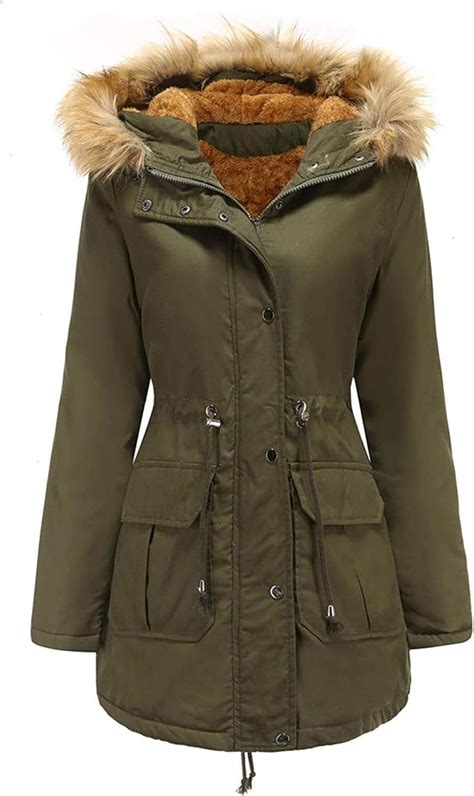women winter coat hooded warm puffer quilted thicken parka jacket with fur hood fleece lined