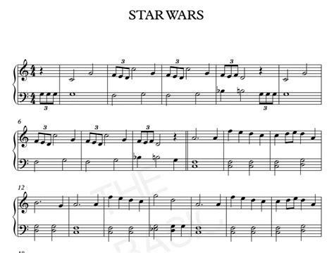 Star Wars Main Theme Clarinet Sheet Music Easy Piano Sheet Music
