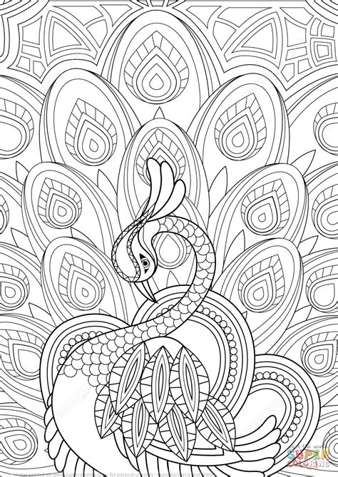 Search through 623,989 free printable colorings at getcolorings. Zentangle Peacock with Ornament coloring page | Free ...