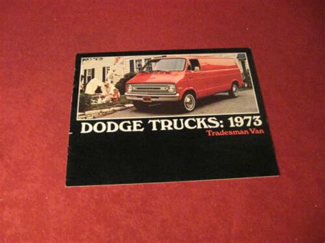 1973 Dodge Tradesman Van Truck Sales Brochure Booklet Catalog Original