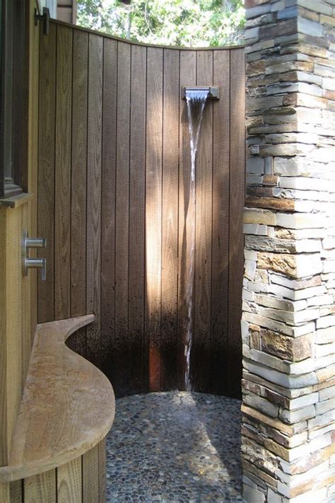 20 Amazing Outdoor Showers Vibe Outdoor Bathrooms Waterfall