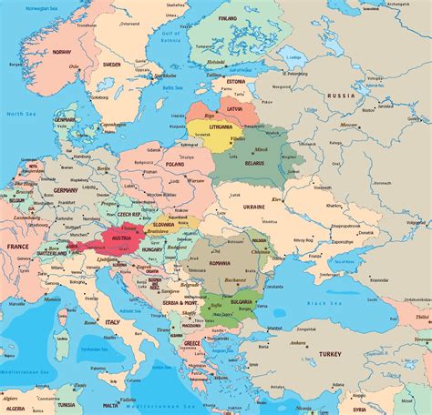 Free Detailed Printable Map Of Europe World Map With Countries Images And Photos Finder