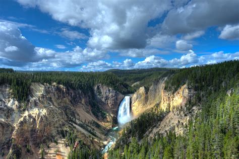 Yellowstone Lower Falls Wyoming Wallpaper Nature And Landscape