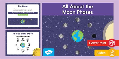 All About The Moon Phases Slideshow Presentation