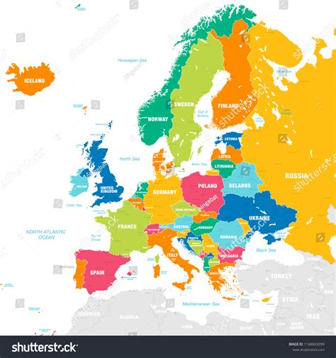 Despite being relatively small, it is technically home to the keep in mind, europe should not be confused with the european union. Europe Continent Map With Countries And Capitals | Boston Massachusetts On A Map