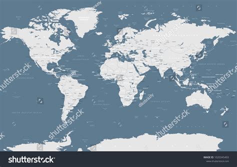 Political Grayscale World Map Vector Illustration Stock Vector Royalty
