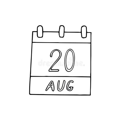 August 20 Calendar Icon Stock Illustration Illustration Of Date