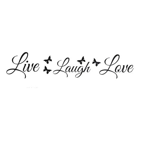 Great Quality 4 Live Laugh Love Wall Stickers Butterflies Wall Art Sticker Quote Home Decoration