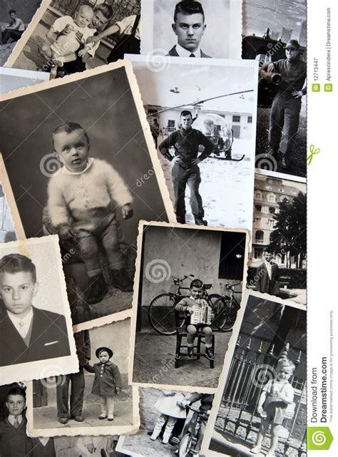Vintage Photos Collection Stock Image Image Of Aged 12713447