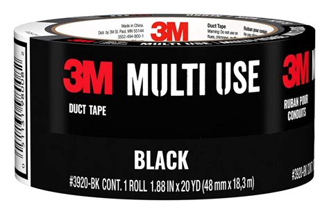 3m Duct Tape Black 3920 Bk Black Duct Tape 48mm X 182m