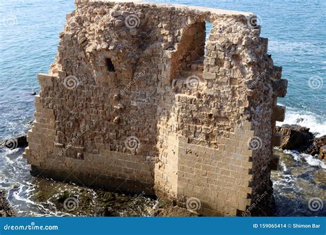 Ancient Crusader Fortress In The City Of Acre On The Shores Of The