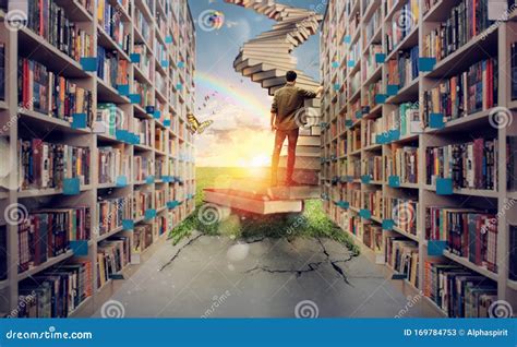 New Hidden World Behind the Library. Books Open the Mind for