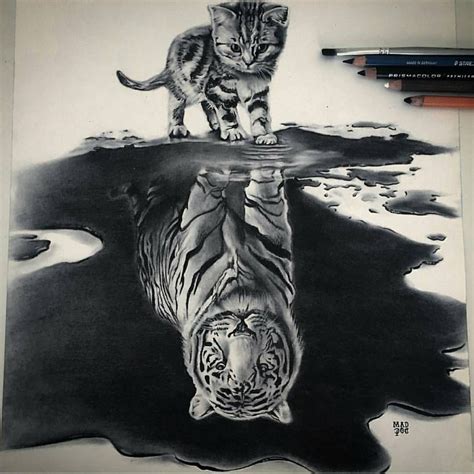Reflection Art Cool Drawings Cool Pencil Drawings