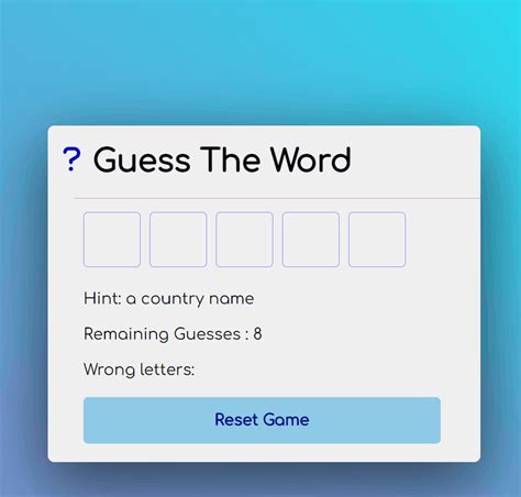 Github Eceerollguess The Word Game Guessing Word Game In Javascript