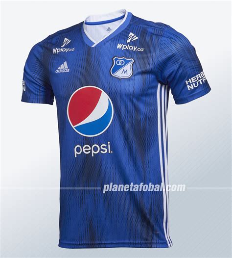 Based on the regista 20 template, millonarios' 2020 home football shirt has a distinct graphic on the sleeves. Camiseta Adidas de Millonarios 2019