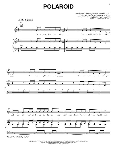 Choose from imagine dragons sheet music for such popular songs as believer, follow you, and demons. Imagine Dragons - Polaroid sheet music