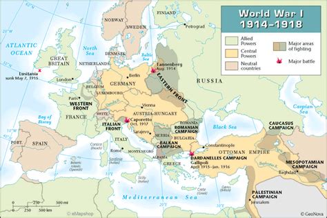 World War I | World War I This map shows the fronts and major battles