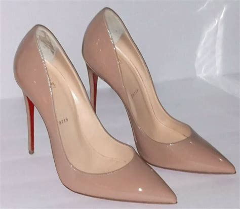 Christian Louboutin So Kate Nude Patent Leather Pumps Gem