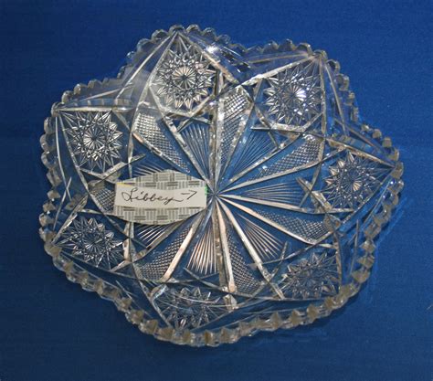 Antique Libbey Glass Co Cut Glass Empress Pattern Dish American