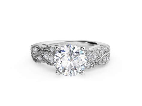 Leaf Engagement Ring Custom Engagement Rings Valeria Fj