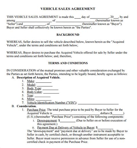 sample purchase  sale agreement templates