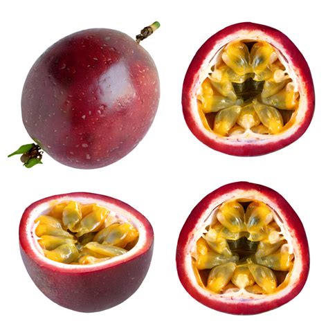 Ai Generated Red Passion Fruit Sliced Isolated On Transparent