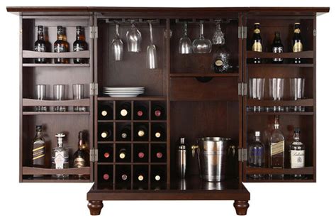 Cambridge Expandable Bar Cabinet Traditional Wine And Bar Cabinets