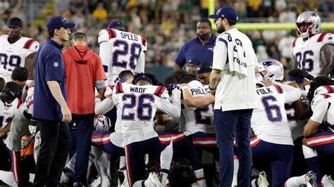 new england patriots vs green bay packers suspended as isaiah bolden stretchered off after hit