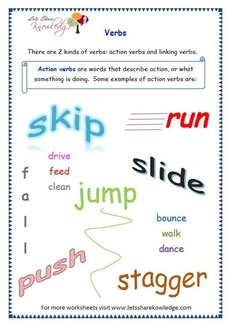Grade 3 Grammar Topic 13: Verbs Worksheets | Verb worksheets