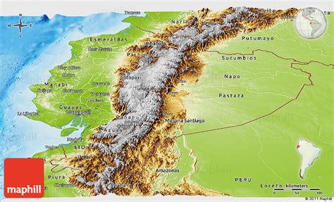 Physical Panoramic Map Of Ecuador