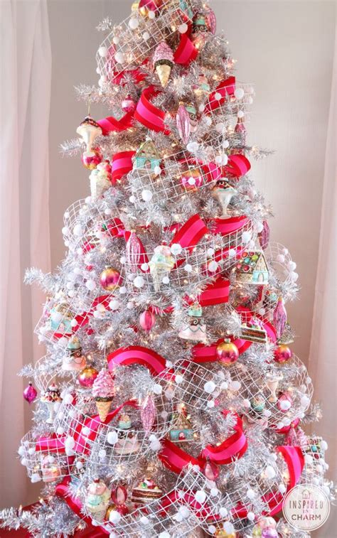 Elegant Christmas Tree Decor With Silver And Hot Pink Accents