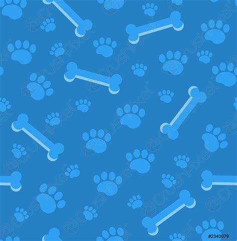 Dog Bones Seamless Pattern Bone And Traces Of Puppy Paws Stock Vector