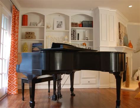 beautiful family rooms with baby grand pianos | Piano placement in