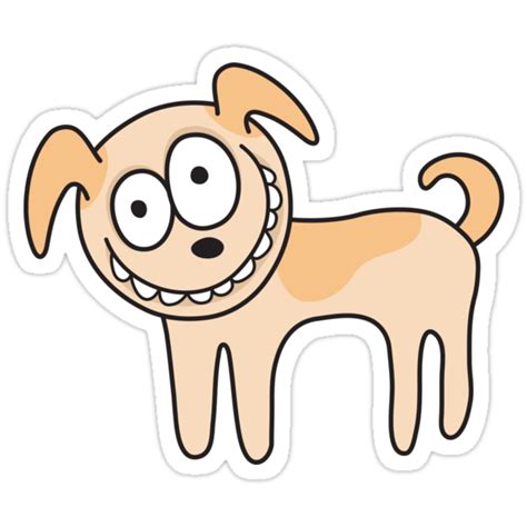 Funny Crazy Cartoon Dog Stickers Stickers By Mheadesign