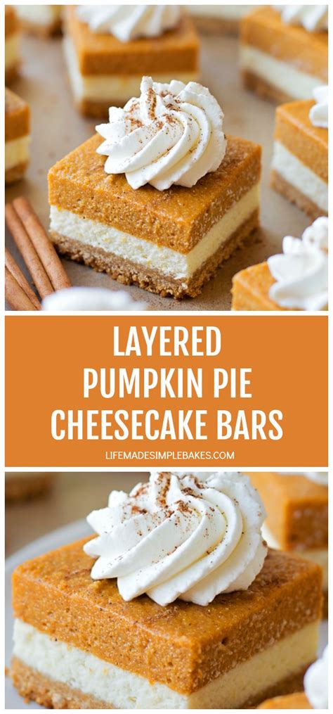 layered pumpkin pie cheesecake bars life made simple