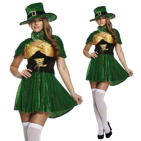 Sexy Irish Leprechaun St Patricks Day Fancy Dress Costume Uk 10 14
