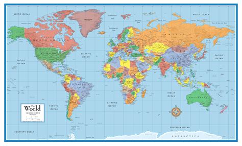 48x78 Huge World Classic Elite Wall Map Laminated Buy Online In South