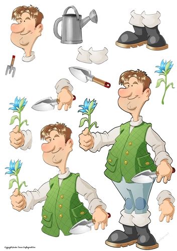 Gardening Dude 3 Decoupage Sheet Cup1191341437 Craftsuprint