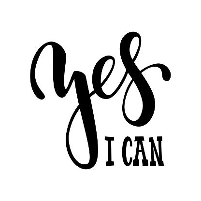 Maybe you would like to learn more about one of these? Hand Drawn Lettering Of A Phrase Yes I Can Inspirational And Motivational Quotes Hand Brush ...