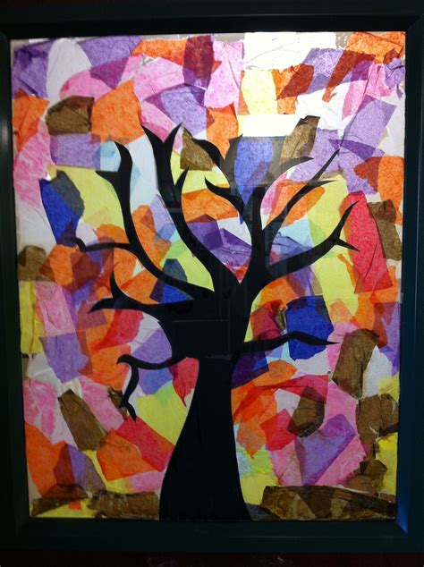 Tree Collage Made With Tissue Paper I Made This To Create Privacy On
