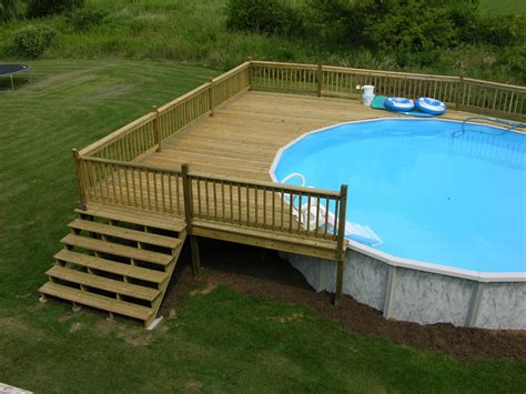 Above Ground Pools And Decks Above Ground Pool Landscaping Backyard