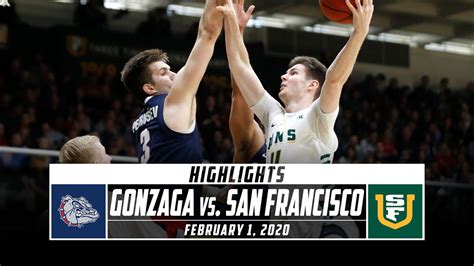 No 2 Gonzaga Vs San Francisco Basketball Highlights 2019 20 Stadium