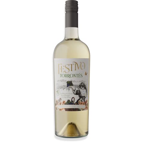 Vino Blanco Festivo Torrontés 750ml Mendoza Caja X6u Borrachines