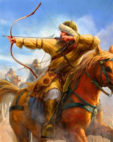Mongol Horse Archer In Battle Horse Archer Ancient Warriors Mongol