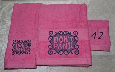 Dont Panic Towel Day Set Hitchhikers Towel Do You Etsy