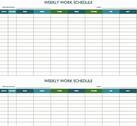 Weekly Schedule Templates Excel Fresh Free Weekly Schedule Templates