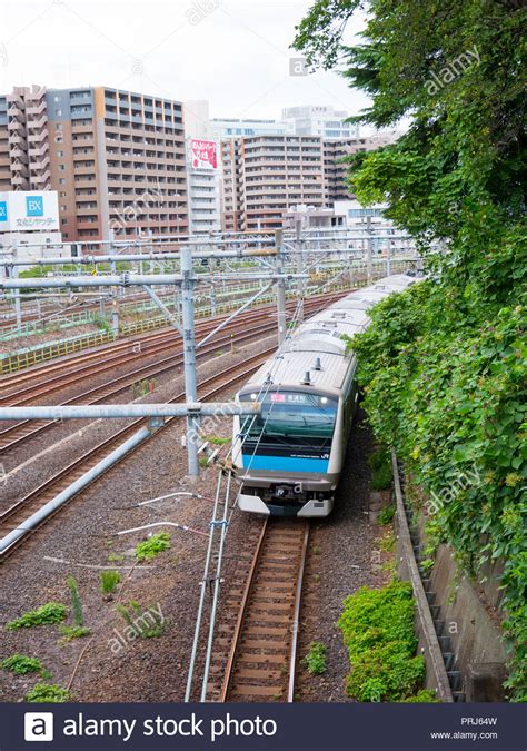 Tokyo Japan September 10 2018 View Of Tokyo Train From A Bridge In