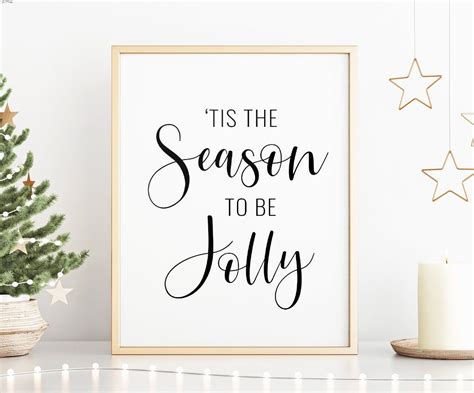 Tis The Season To Be Jolly Printable Art Christmas Carol Lyric Print