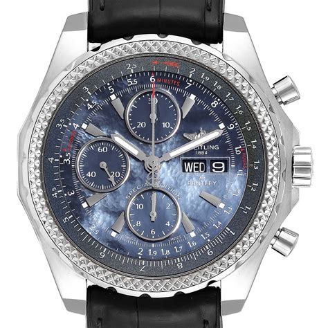 Breitling Bentley Motors Gt Blue Mother Of Pearl Dial Mens Watch A13362